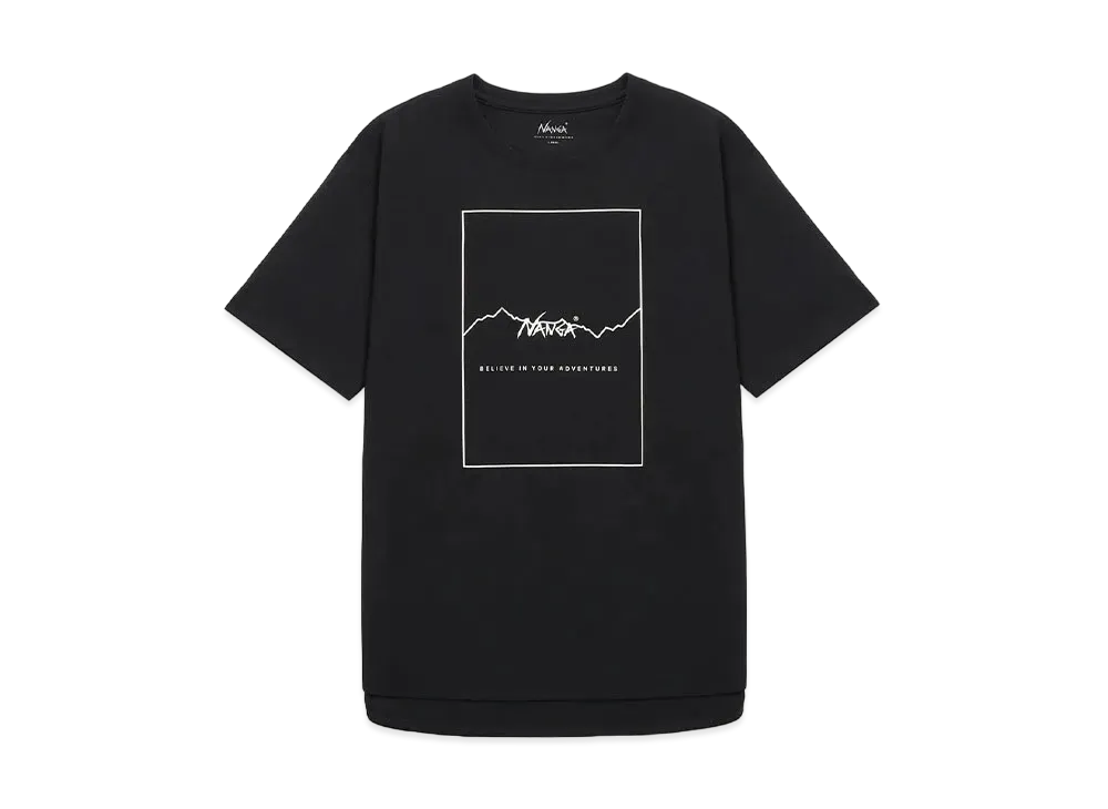 NANGA Women's Dry Mix Frame Logo Round Tee "Black"