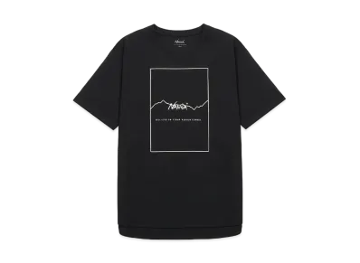 NANGA Women's Dry Mix Frame Logo Round Tee "Black"