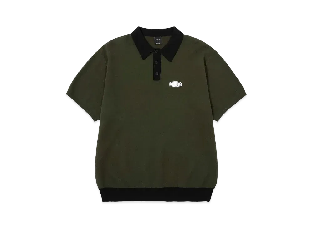 HUF Summer 24 Flower Knit Polo "Black"
