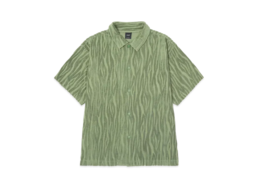 HUF Summer 24 Pile Tiger Shirt "Dried Herb"
