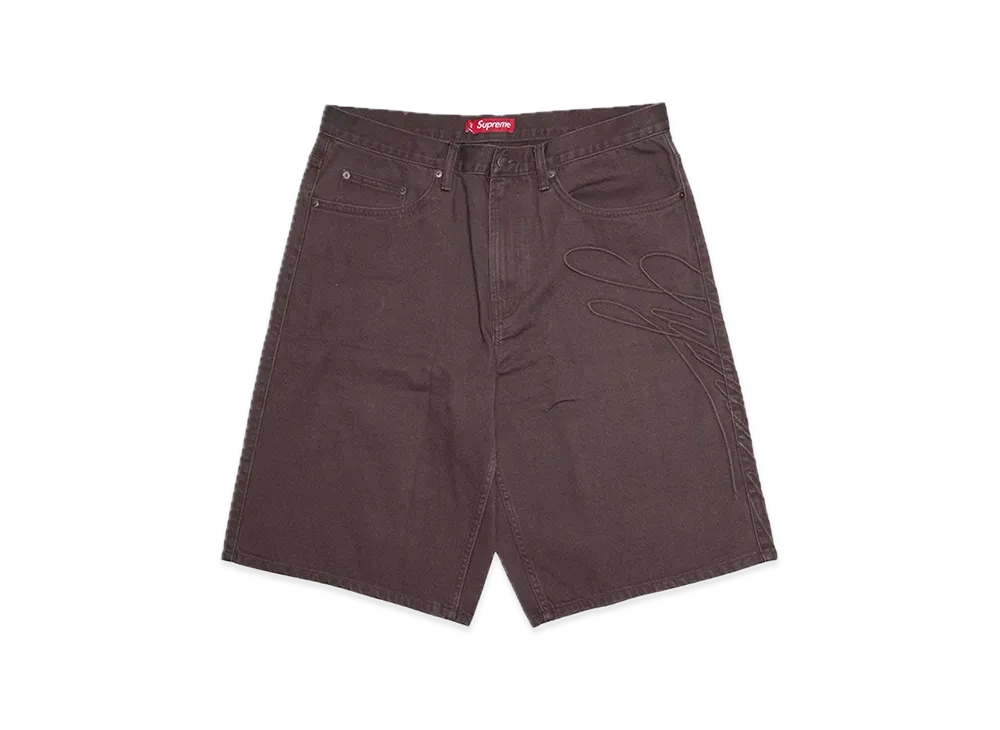シュプリーム スクリプト バギー デニム ショート "ブラウン"