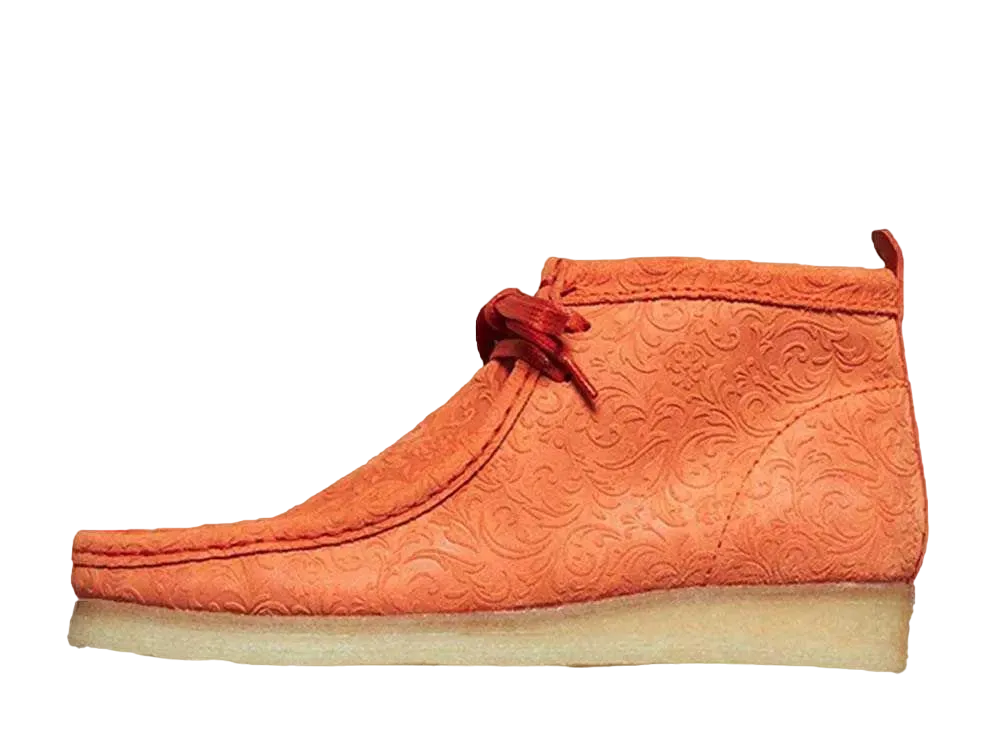 エンド × クラークス オックスフォード フラワーズ ワラビー ブーツ "オレンジフローラル"