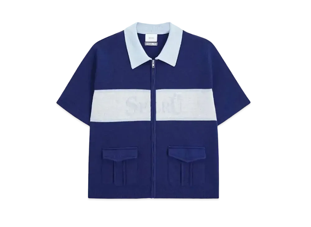 BLESS U x SPLR Zip Knit Polo "Navy"