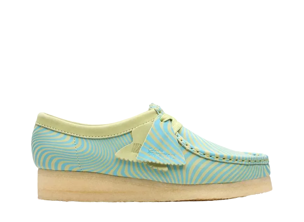 Clarks Women's Wallabee "Blue/Lime Print"