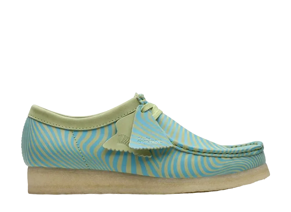 Clarks Wallabee "Blue/Lime Print"