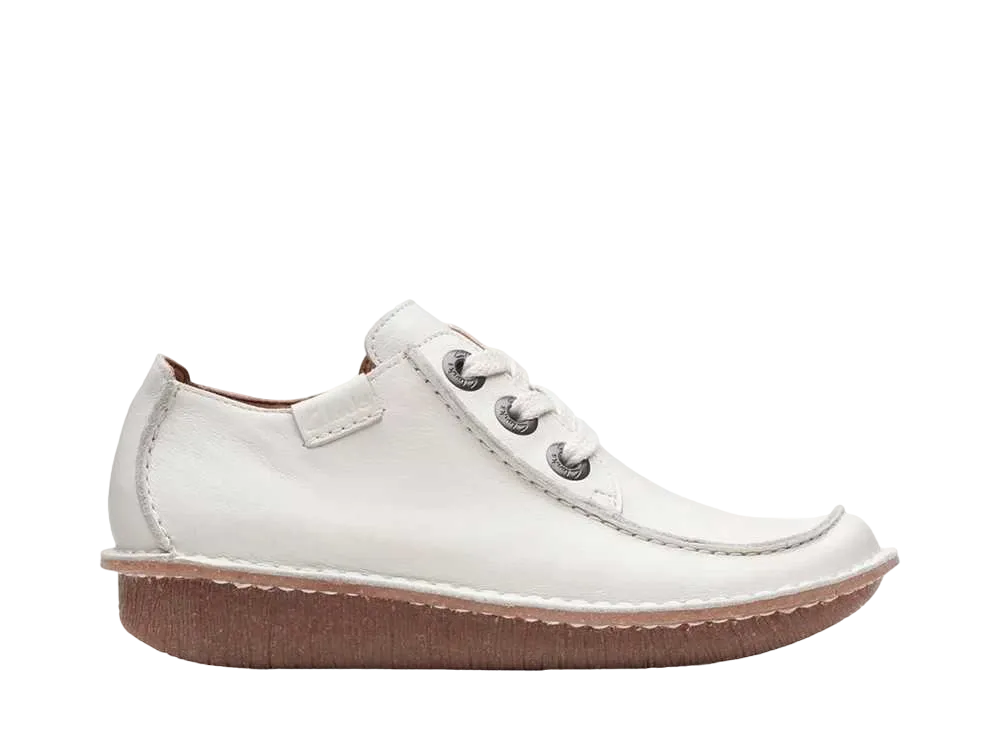 Clarks Women's Funny Dream "White Leather"