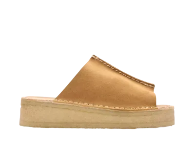 Clarks Women's Wedge Slide "Mid Tan Suede"