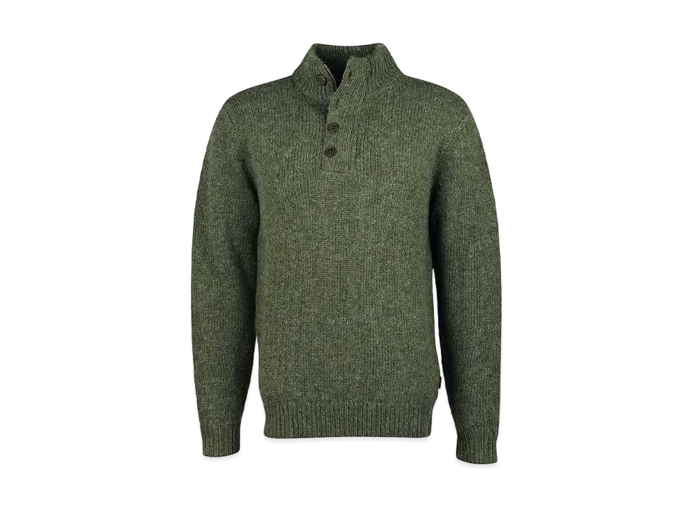 Barbour Men's Half Zip Melange Knit "Olive"