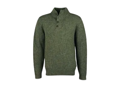 Barbour Men's Half Zip Melange Knit "Olive"
