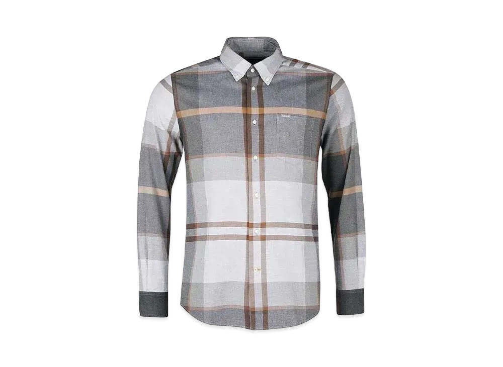 Barbour Men's Cotton Big Tartan Button Down "Gray"