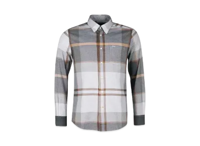 Barbour Men's Cotton Big Tartan Button Down "Gray"