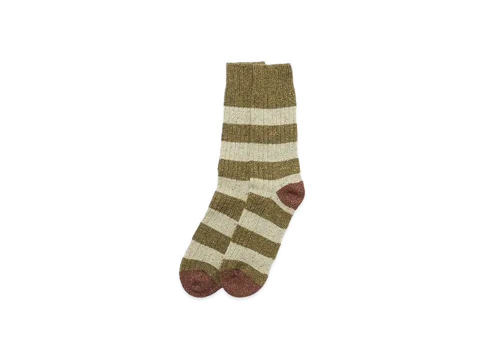 Barbour Melange Striped Socks "Olive"