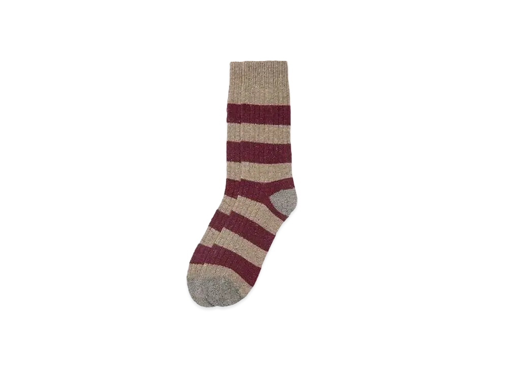 Barbour Melange Striped Socks "Red"