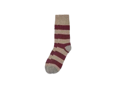 Barbour Melange Striped Socks "Red"