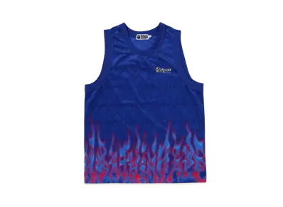 A BATHING APE Flame Mesh Vest "Blue"