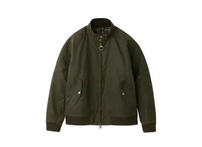 Barbour x Baracuta Porton G9 Stand Collar Waxed Cotton Blouson "Olive"