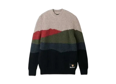 Barbour x Maison Kitsune Land Crew Neck Knit "Navy"