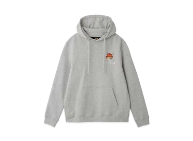 Barbour x Maison Kitsune Fox Logo Hoodie "Gray"