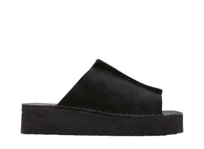Clarks Women's Wedge Slide "Black Suede"