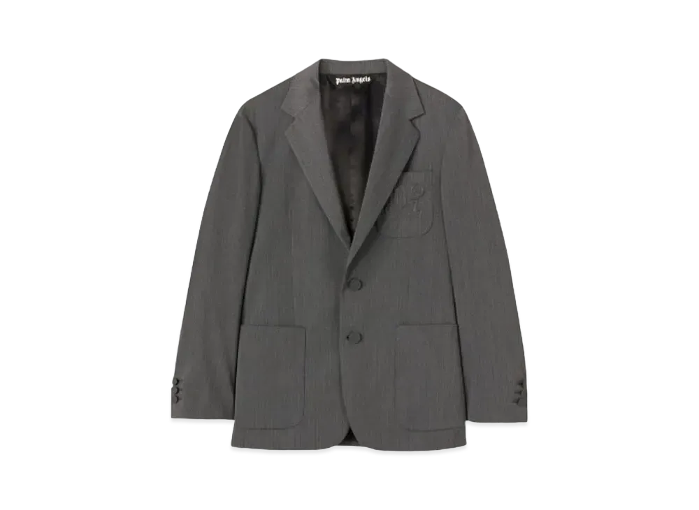 PALM ANGELS Monogram Pocket Blazer "Light Grey"