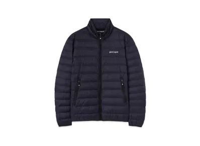 PALM ANGELS Logo Short Down Jacket "Navy Blue"