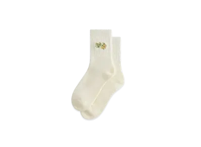Kith Paisley Embroidery Mid Length Crew Socks "Silk"