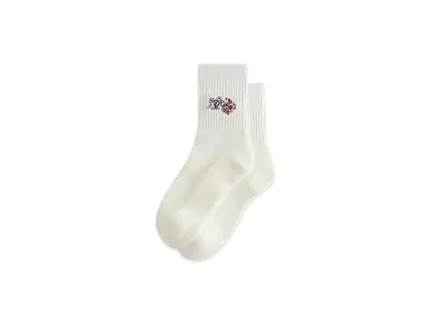 Kith Paisley Embroidery Mid Length Crew Socks "White"