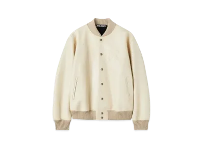 PALM ANGELS Leather Bomber "Beige Black"