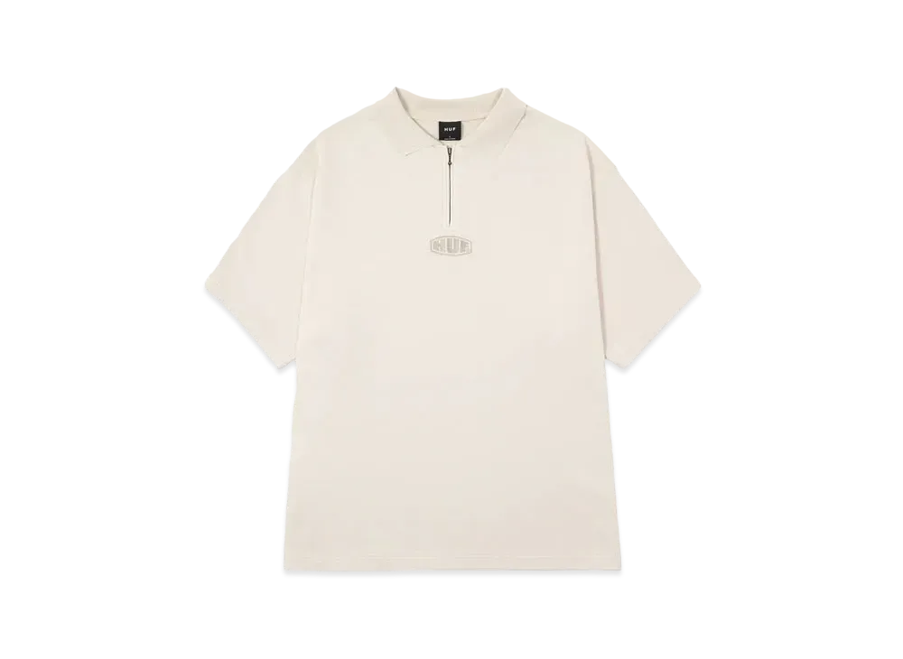 HUF Summer 24 Maximize Dyed Zip Polo "Ivory"