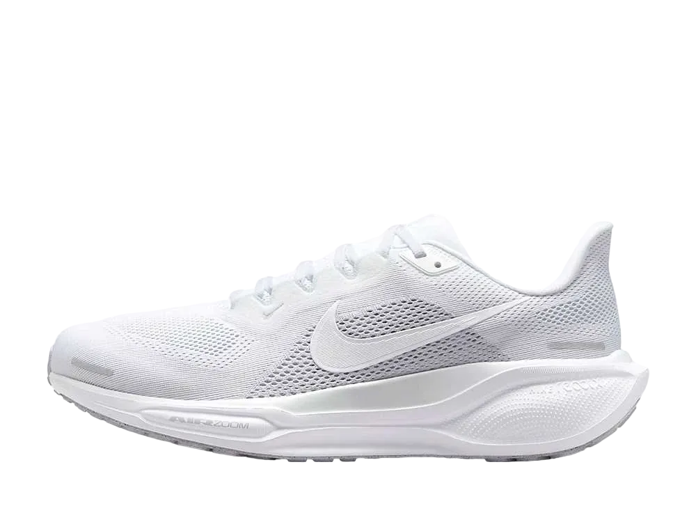 ナイキ エアズームペガサス41 "ホワイト/ピュアプラチナム/メタリックシルバー" (エクストラワイド)