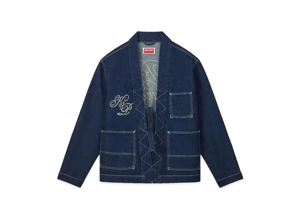 KENZO 'CONSTELLATION' Embroidery KIMONO "Rinse Blue Denim"