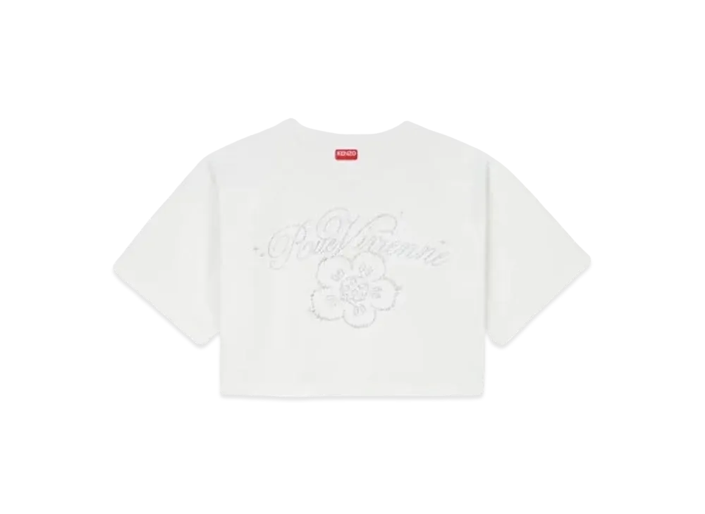 KENZO 'CONSTELLATION' Embroidery Cropped T-shirt "Off White"