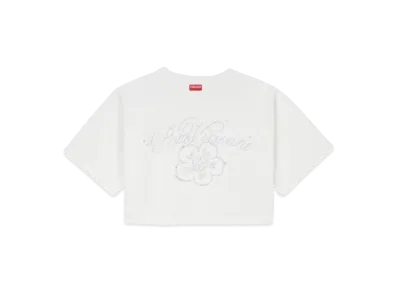 KENZO 'CONSTELLATION' Embroidery Cropped T-shirt "Off White"
