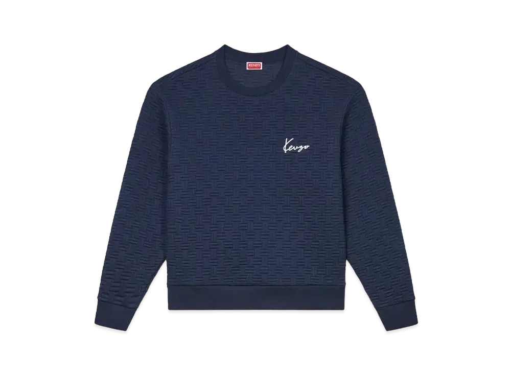 KENZO 'WEAVE' Embroidery Classic Sweat "Blue Black"