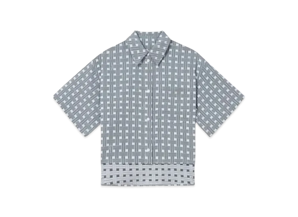 KENZO 'WEAVE' Cropped Shirt "Pale Grey"