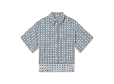 KENZO 'WEAVE' Cropped Shirt "Pale Grey"