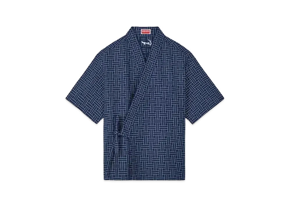 KENZO 'WEAVE' KIMONO Shirt "Midnight Blue"