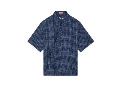 KENZO 'WEAVE' KIMONO Shirt "Midnight Blue"