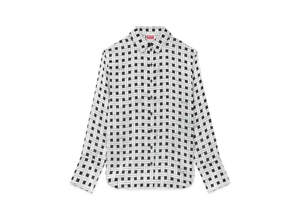 KENZO 'WEAVE' Oversize Shirt "Pale Grey"