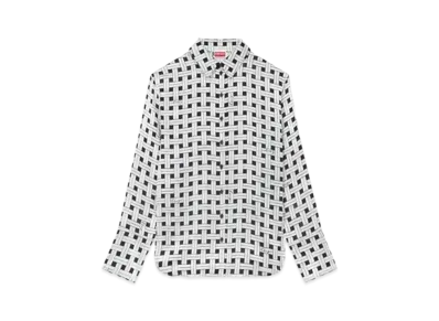 KENZO 'WEAVE' Oversize Shirt "Pale Grey"