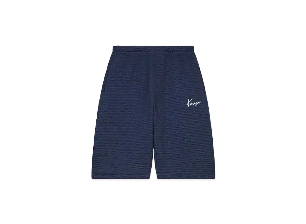 KENZO 'WEAVE' Embroidery Oversize Short Pants "Blue Black"