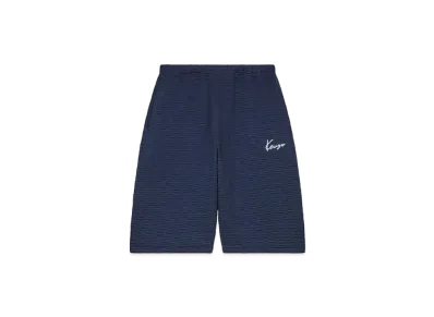 KENZO 'WEAVE' Embroidery Oversize Short Pants "Blue Black"
