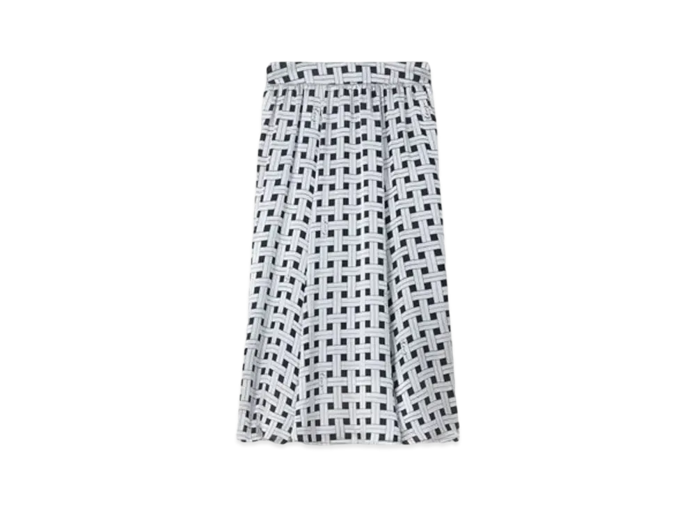 KENZO 'WEAVE' Midi Skirt "Pale Grey"