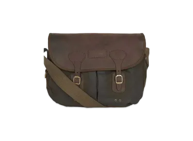 Barbour Tarras Wax Cotton Leather Trim Shoulder Bag "Olive"