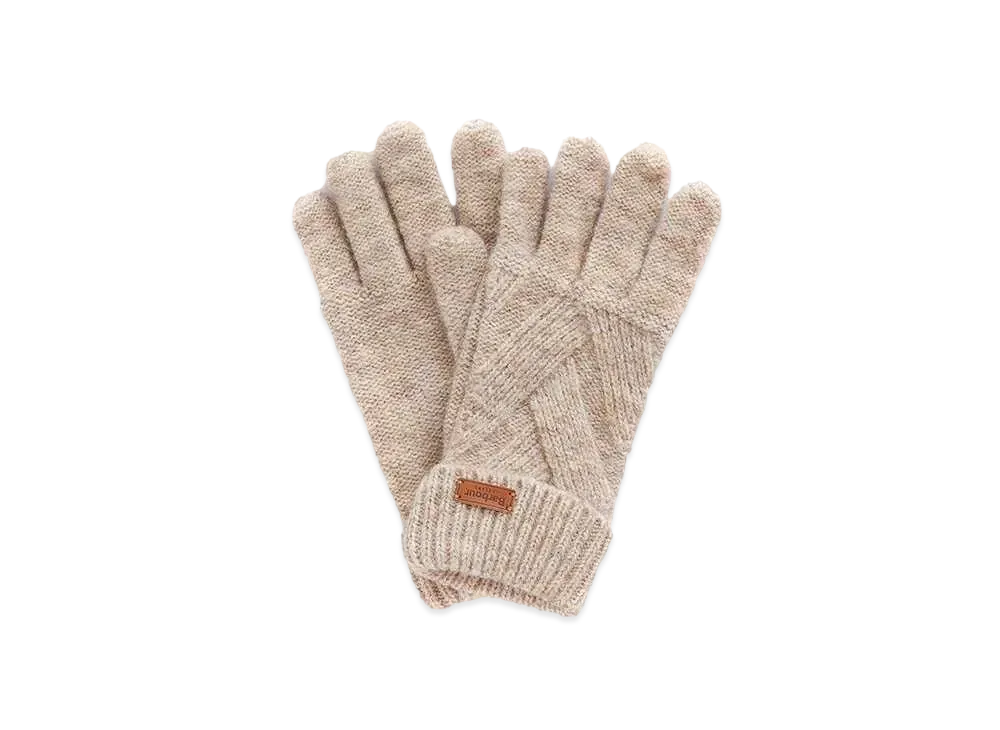 Barbour Dace Cable Knit Gloves "Beige"