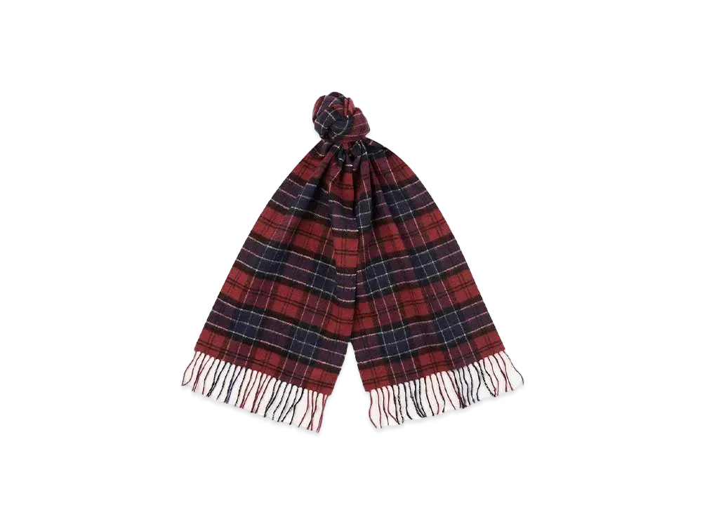 Barbour Wool Tartan Scarf "Burgundy"