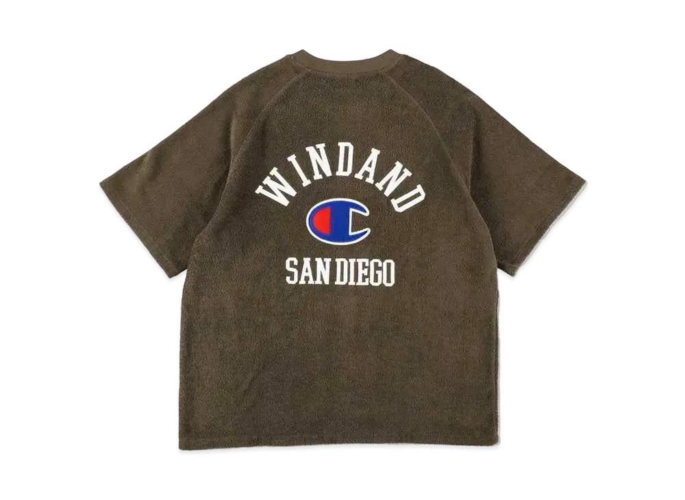 WIND AND SEA x Champion S/S Pile Raglan T-shirt "Coyote"