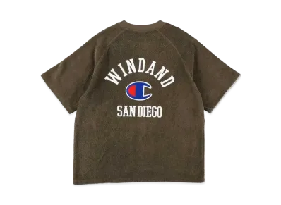 WIND AND SEA x Champion S/S Pile Raglan T-shirt "Coyote"