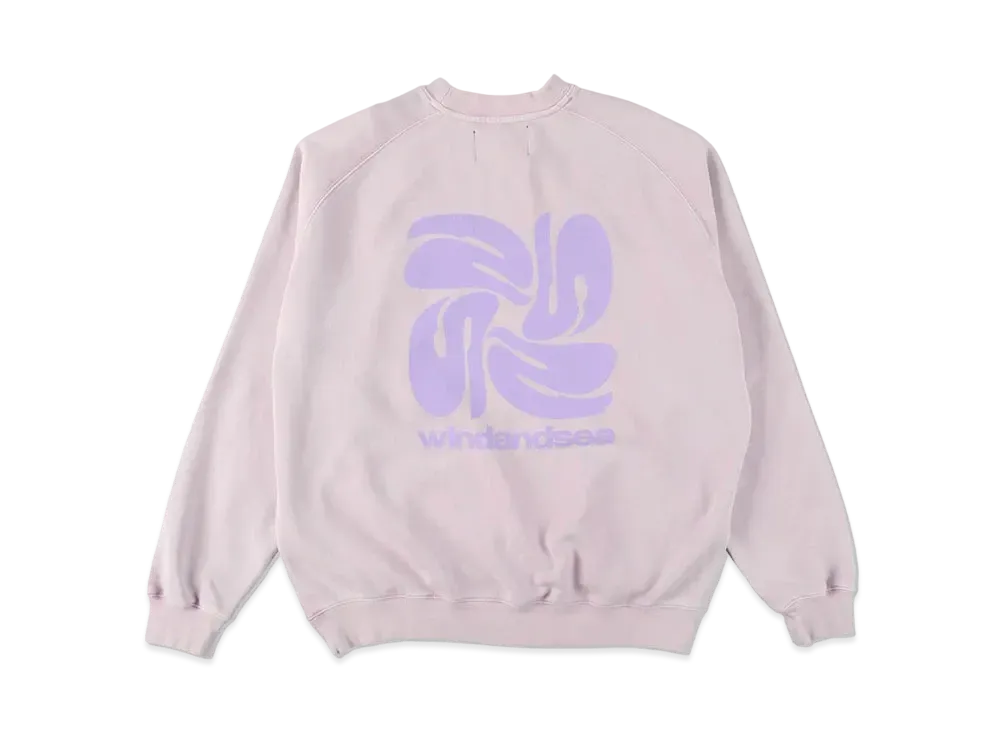 WIND AND SEA Smooth Pigment Dye Crew "Chamois Pink"