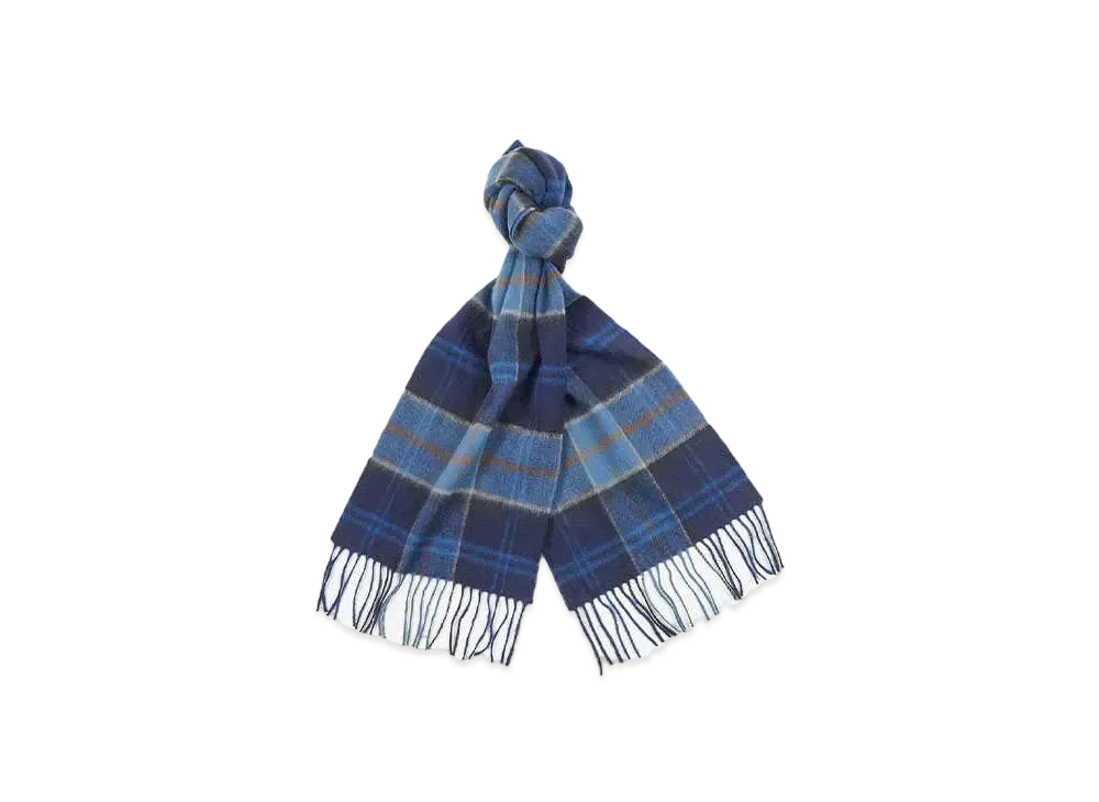 Barbour Wool / Cashmere Tartan Scarf "Navy"